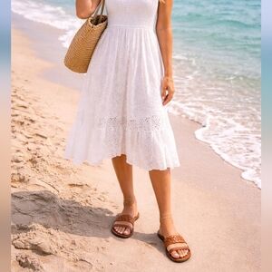 Free People Winding River Sandals Brown Leather Slide Slip On Size EU 38 US 7.5